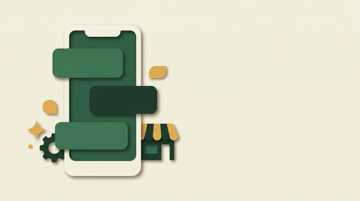 Ilustrasi konsep AI agent Indonesia membalas chat pelanggan lewat WhatsApp untuk bisnis lokal