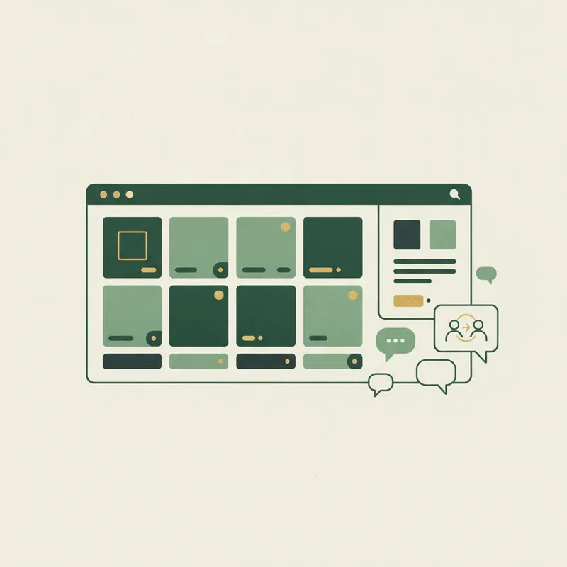 Ilustrasi CS online membantu pelanggan toko online melalui widget chat website dan kanal digital